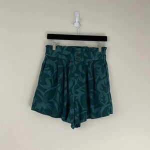 Madewell Linen Blend Pull On Paperbag Shorts in Tropicale Floral Size Small